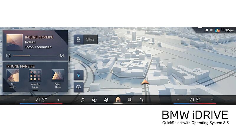 Große Bühne für Interaktion und Information: BMW präsentiert die Weiterentwicklung des Anzeige- und Bediensystems BMW iDrive.